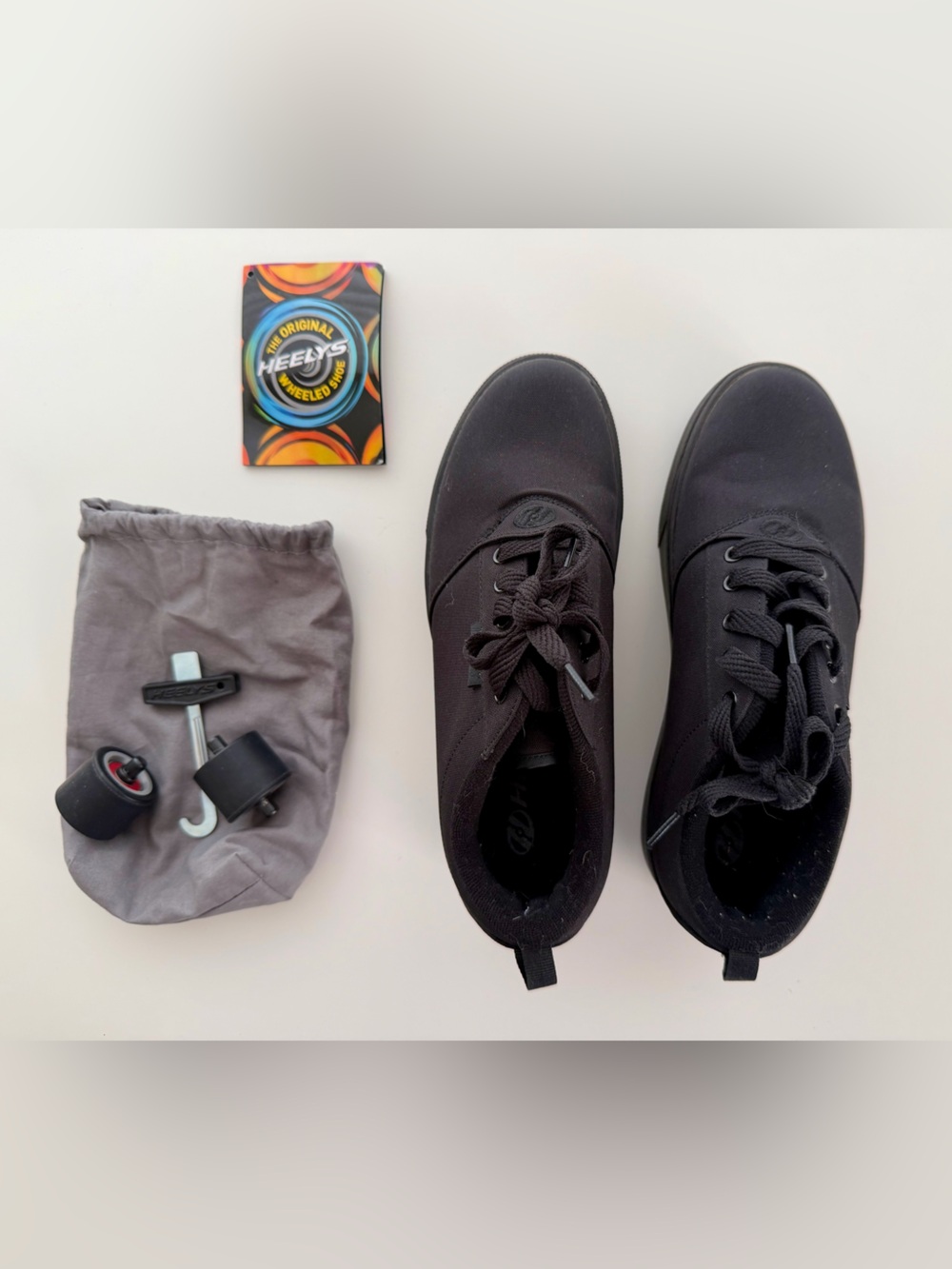 Heelys Kids Black Sneakers with Spare Wheels